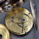 Antique Georgian Silver Fussee Fob Pocket Watch 1828 by Josiah Barnett