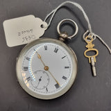 Antique Victorian .935 Silver Fob Pocket Watch by H. Samuels 1895