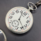 Vintage Antique Stye Fob Pocket Watch Molnija Train Watch