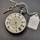 Antique Silver Improved Patent Fussee Fob Pocket Watch 1866