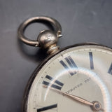 Antique Silver Improved Patent Fussee Fob Pocket Watch 1866