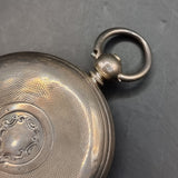 Antique Silver Improved Patent Fussee Fob Pocket Watch 1866