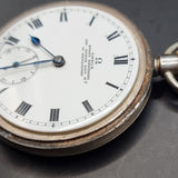Antique George V Silver Omega Fob Pocket Watch 1914