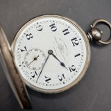 Antique Silver Fob Pocket Watch by Thomas Russell 1919 Tempus Fugit