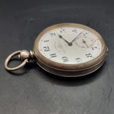 Antique Silver Fob Pocket Watch by Thomas Russell 1919 Tempus Fugit