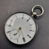 Antique Victorian Silver Fob Pocket Watch by H M Burrows 1862