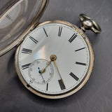 Antique Victorian Silver Fob Pocket Watch by H M Burrows 1862