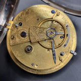 Antique Victorian Silver Fob Pocket Watch by H M Burrows 1862