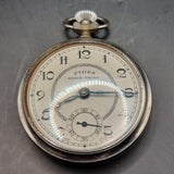 Antique Art Deco Chrome Plated Fob Pocket Watch by Fides