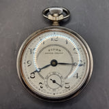 Antique Art Deco Chrome Plated Fob Pocket Watch by Fides