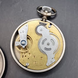 Antique Art Deco Chrome Plated Fob Pocket Watch by Fides