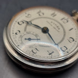 Antique Art Deco Chrome Plated Fob Pocket Watch by Fides