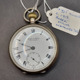Antique Silver Fob Pocket Watch by Robert Milne, Manchester 1918