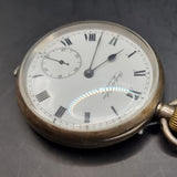 Antique Silver Fob Pocket Watch by Robert Milne, Manchester 1918