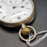 Antique Silver Fob Pocket Watch by Robert Milne, Manchester 1918
