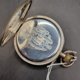 Antique Silver Fob Pocket Watch by Robert Milne, Manchester 1918