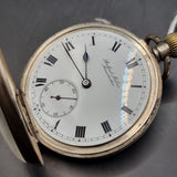 Antique Silver Fob Pocket Watch by Robert Milne, Manchester 1918