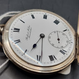 Antique Silver Fob Pocket Watch by Robert Milne, Manchester 1918