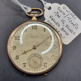 Antique Art Deco Gold Plated Tempo Fob Pocket Watch 15 Jewels