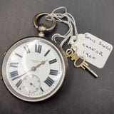 Antique Fussee Silver Fob Pocket Watch by A. Yewdall,  Leeds 1900