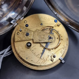 Antique Fussee Silver Fob Pocket Watch by A. Yewdall,  Leeds 1900