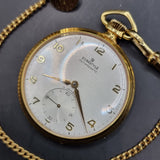 Art Deco Gold Plated Fob Pocket Watch and Chain by Eurastyle