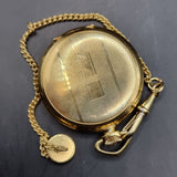 Art Deco Gold Plated Fob Pocket Watch and Chain by Eurastyle