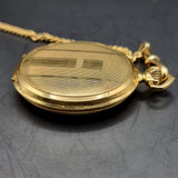 Art Deco Gold Plated Fob Pocket Watch and Chain by Eurastyle