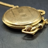 Art Deco Gold Plated Fob Pocket Watch and Chain by Eurastyle