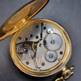 Art Deco Gold Plated Fob Pocket Watch and Chain by Eurastyle