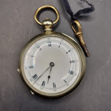 Antique Silver/ Gold Plated Fob Pocket Watch with Centre Second Chronograph Face