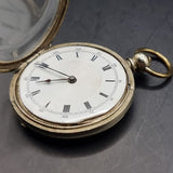Antique Silver/ Gold Plated Fob Pocket Watch with Centre Second Chronograph Face