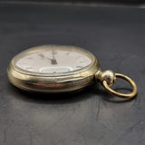 Antique Silver/ Gold Plated Fob Pocket Watch with Centre Second Chronograph Face