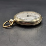 Antique Silver/ Gold Plated Fob Pocket Watch with Centre Second Chronograph Face