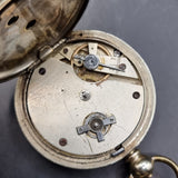 Antique Silver/ Gold Plated Fob Pocket Watch with Centre Second Chronograph Face