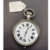 Antique Silver Plated Russell's Railway Keyless Fob Pocket Watch by Thomas Russell