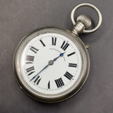 Antique Silver Plated Russell's Railway Keyless Fob Pocket Watch by Thomas Russell