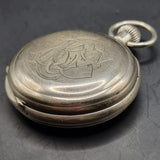 Antique Silver Plated Russell's Railway Keyless Fob Pocket Watch by Thomas Russell