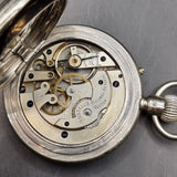 Antique Silver Plated Russell's Railway Keyless Fob Pocket Watch by Thomas Russell