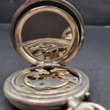 Antique Silver Plated Russell's Railway Keyless Fob Pocket Watch by Thomas Russell