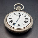 Antique Silver Plated Russell's Railway Keyless Fob Pocket Watch by Thomas Russell