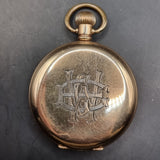 Antique Full Hunter Gold Plated Fob Pocket Watch The Angus Swiss Made.