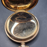 Antique Full Hunter Gold Plated Fob Pocket Watch The Angus Swiss Made.