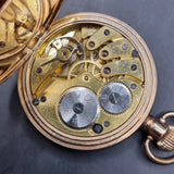Antique Full Hunter Gold Plated Fob Pocket Watch The Angus Swiss Made.