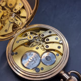 Antique Full Hunter Gold Plated Fob Pocket Watch The Angus Swiss Made.