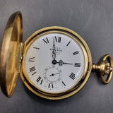 Vintage Full Hunter Swiss Emperor Incabloc Gold Plated Fob Pocket Watch