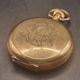 Antique Full Hunter Gold Plated Fob Pocket Watch Preston Ltd