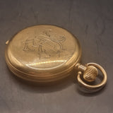Antique Full Hunter Gold Plated Fob Pocket Watch Preston Ltd