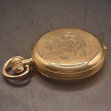 Antique Full Hunter Gold Plated Fob Pocket Watch Preston Ltd