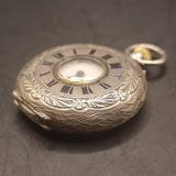 Antique Silver Ladies Dent and Sons Fob Pocket Watch Half Hunter